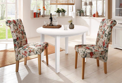 Masă Dănuța albă din lemn de pin 90 cm - LunaHome.ro