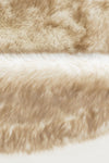 Covor de blana artificiala rotundă Sammo, alb-taupe, 140 cm - LunaHome.ro