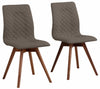 Set 6 scaune Rani, din catifea maro, picioare din lemn de stejar - LunaHome.ro