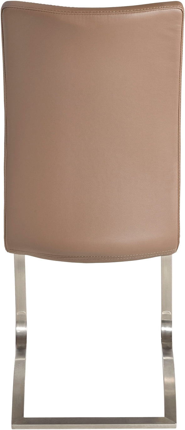 Set 2 scaune Arco II MCA, piele naturală, cappuccino