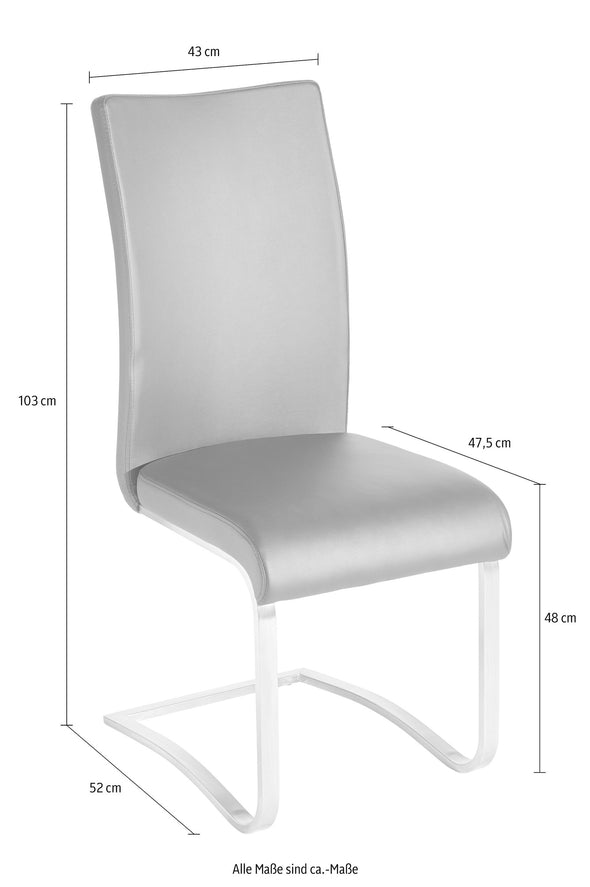 Set 2 scaune Arco II MCA din piele naturala cappuccino, cadru metalic - LunaHome.ro