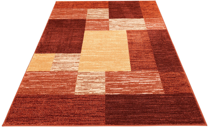 Covor Melvin cu model geometric, rosu 200x290 cm - LunaHome.ro