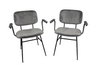 Set 2 scaune Ferri din catifea gri si metal negru, design retro - LunaHome.ro