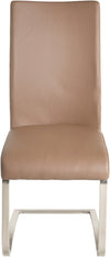 Set 2 scaune Arco din piele ecologica cappuccino, cu cadru metalic - LunaHome.ro