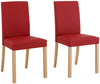 Set 6 scaune Nina din piele ecologica rosie, picioare din lemn masiv - LunaHome.ro