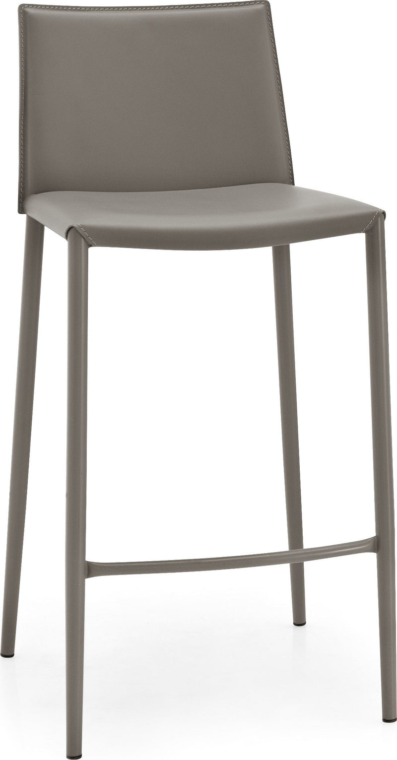 Scaun de bar Boheme Connubia din piele gri - LunaHome.ro