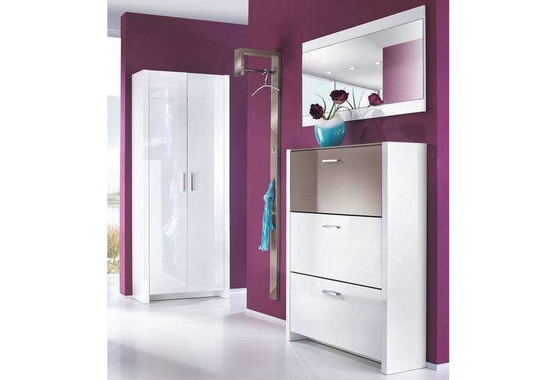Oglindă albă Spazio cu rama din PAL, 121x43 cm - LunaHome.ro