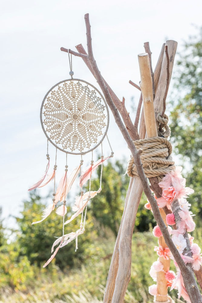 Dreamcatcher pene roz - LunaHome.ro