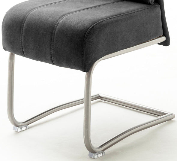 Set 2 scaune Azul MCA din microfibra gri cu cadru din metal - LunaHome.ro