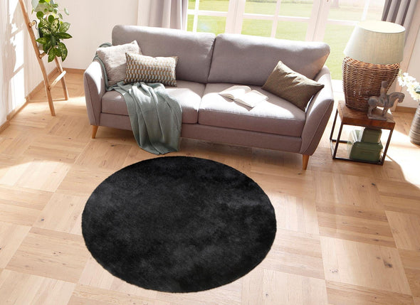 Covor shaggy Dana Bruno Banani, rotund, negru - LunaHome.ro