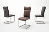 Set 2 scaune PIA Cantilever MCA cu aspect de piele gri, cadru metalic - LunaHome.ro