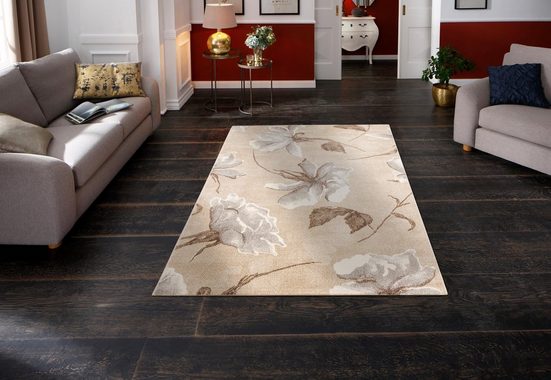 Covor Sofia cu model floral elegant, maro 80x150 cm - LunaHome.ro