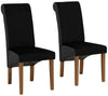 Set 2 scaune Silvi cu tapiterie neagra, picioare din lemn - LunaHome.ro