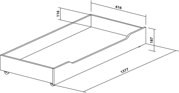 Sertar pentru pat INOSIGN Aubetin din PAL, 137 cm latime - LunaHome.ro