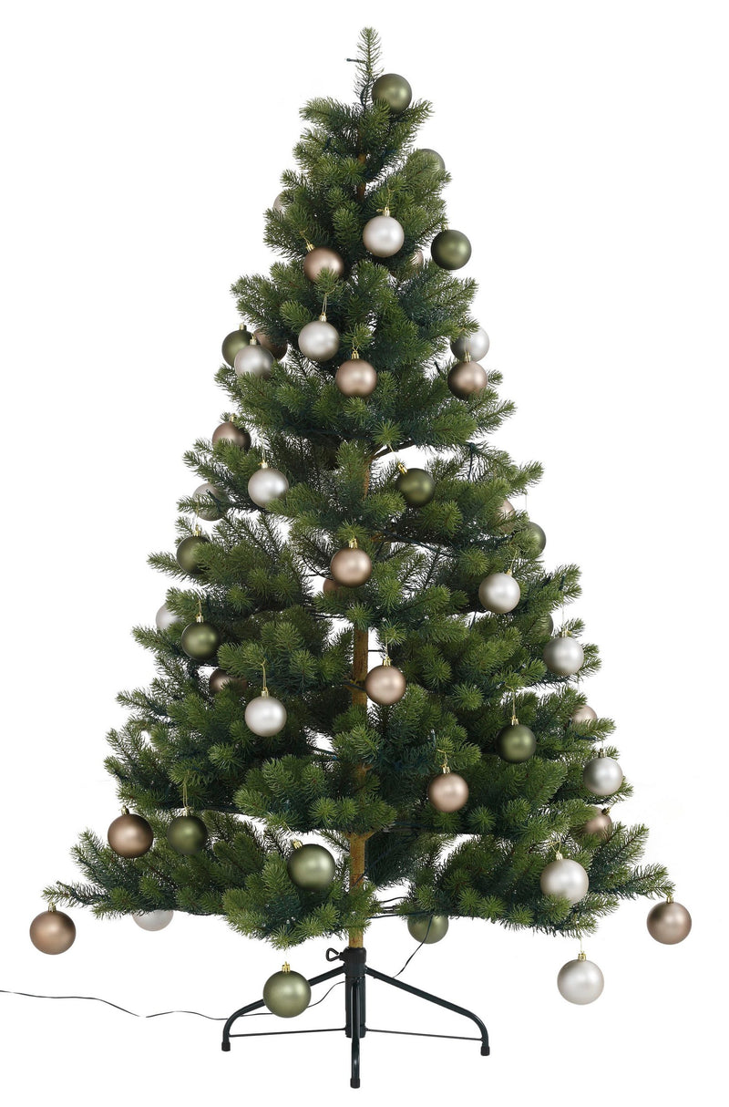 Brad artificial complet decorat și iluminat LED, 150 cm
