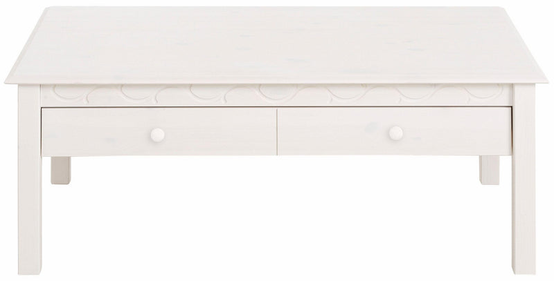 Masuta de cafea  »Laura« din lemn de pin cu sertar, 110/70 cm - LunaHome.ro