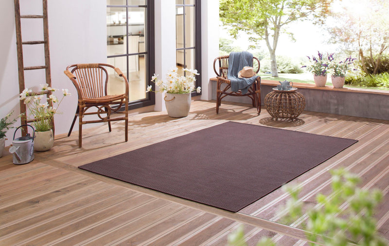 Covor Rhodos maro potrivit pentru interior și exterior, aspect de sisal - LunaHome.ro