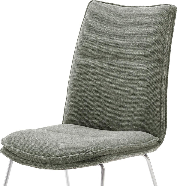 Set 2 scaune Hampton cu tapiterie verde oliv, picioare din metal - LunaHome.ro