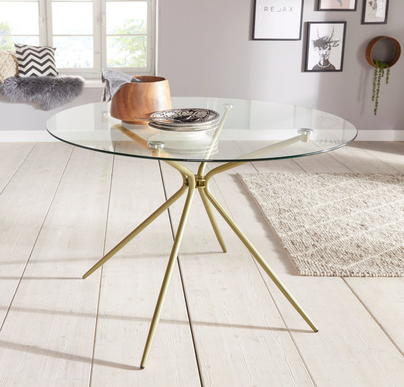 Masă INOSIGN Silvi din sticla, rotundă, Ø 110 cm - LunaHome.ro