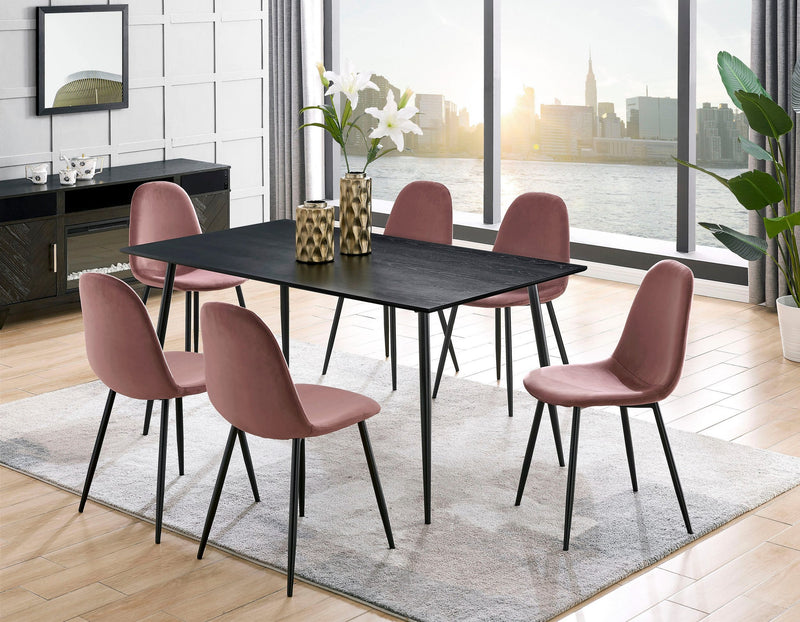 Masă Leonique Eadwine, blat MDF, neagră, 120 cm - LunaHome.ro