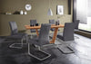 Set 2 scaune Greenline din piele naturala gri, cadru metalic - LunaHome.ro