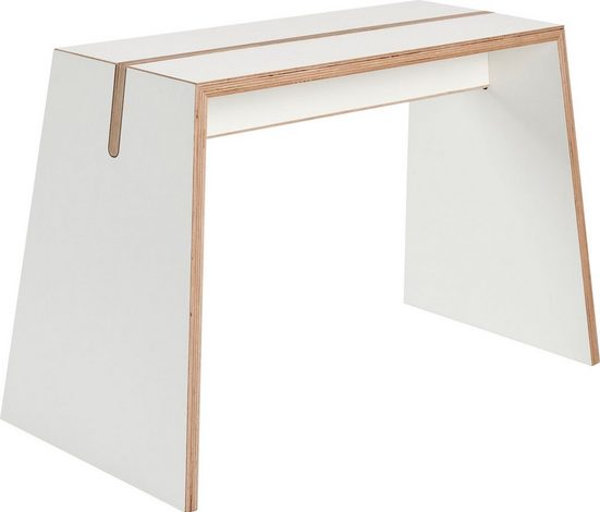 Taburet Stereo din placaj de mesteacan alb, design scandinav/minimalist - LunaHome.ro