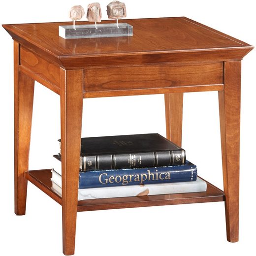 Masuta cafea Sophia din lemn de fag vopsit in cires, made in Italy, 55x55 cm - LunaHome.ro