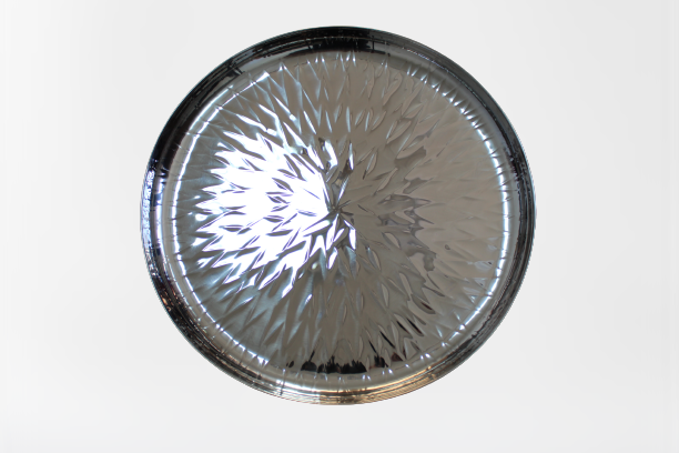 Tava decorativa argintie