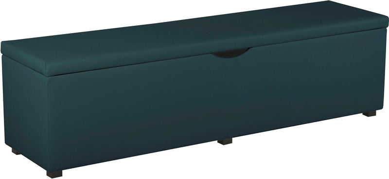 Bancă Natura din piele ecologica verde cu spațiu de depozitare, 120 cm - LunaHome.ro