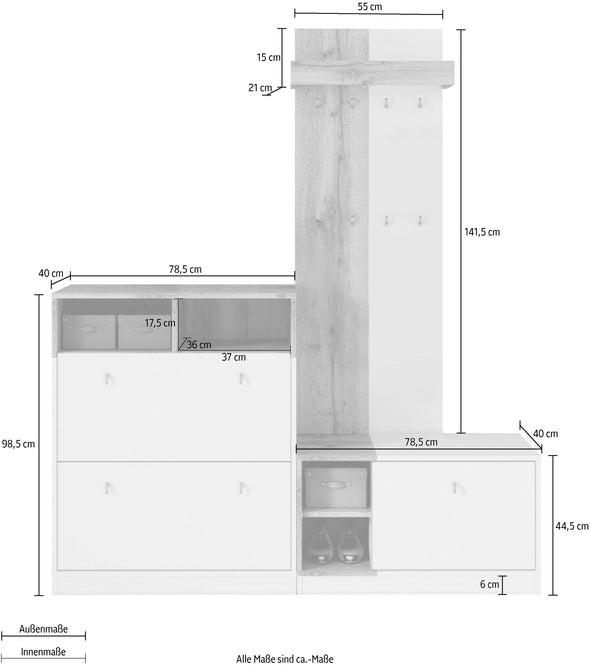 Set mobilier pentru hol Sambre (3 piese)