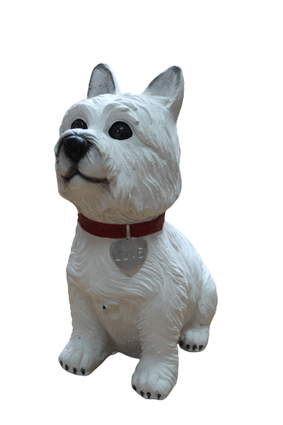 Statueta catel cu senzor de miscare