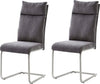 Set 2 scaune MCA din microfibra rezistenta antracit, picioare din metal - LunaHome.ro