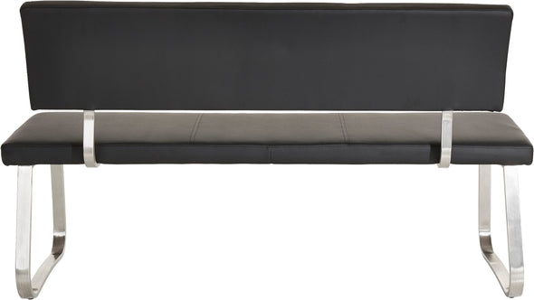 Bancheta Arco MCA, din piele naturala neagră, 175 cm - LunaHome.ro