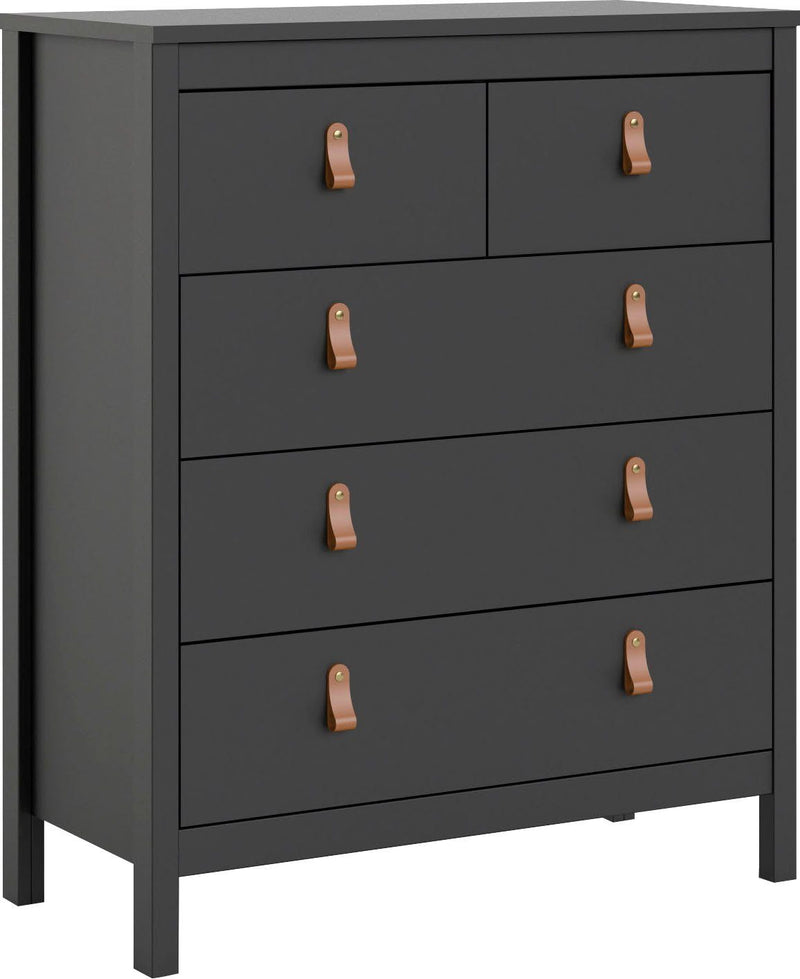 Comoda Madrid negru mat cu doua tipuri de maner - LunaHome.ro