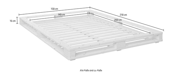 Pat din paleți Home Affaire Palo, din lemn de pin 140/200 cm - LunaHome.ro