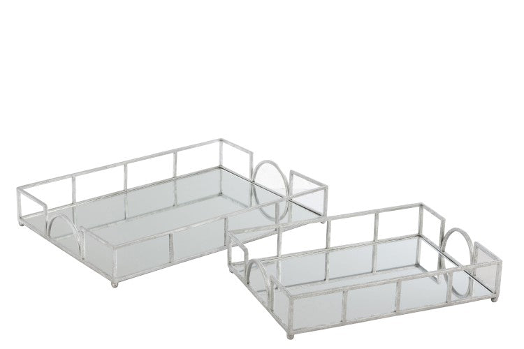 Set 2 tavi decorative argintii