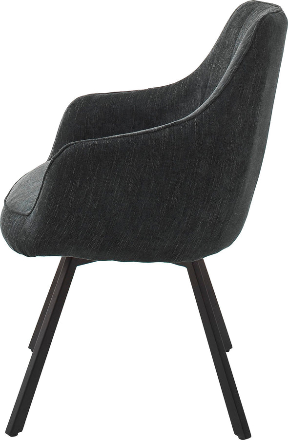 Set 2 scaune Sassello MCA cu tapiterie antracit, picioare din metal negru - LunaHome.ro