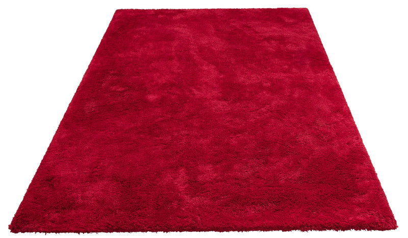Covor Magong cu fire lungi, pufos rosu, 80x150 cm - LunaHome.ro