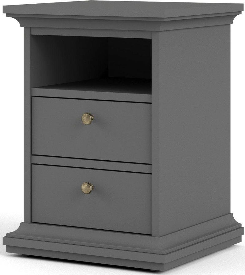 Noptiera Paris in stil romantic cu 2 sertare din MDF - LunaHome.ro