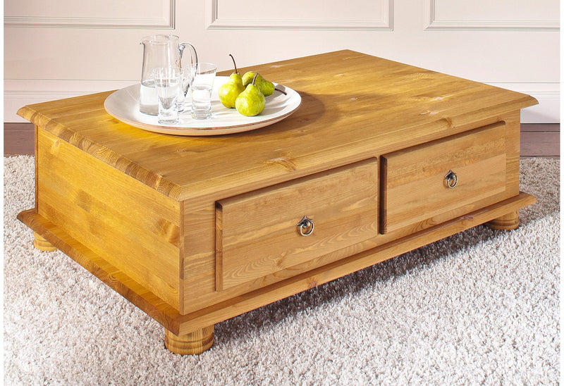 Masuta cafea Home Affaire din lemn de pin, 115x77 cm cu sertare - LunaHome.ro