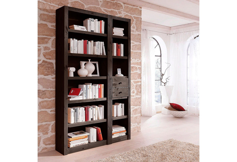 Bibliotecă Home Affaire Bergen, maro închis - LunaHome.ro