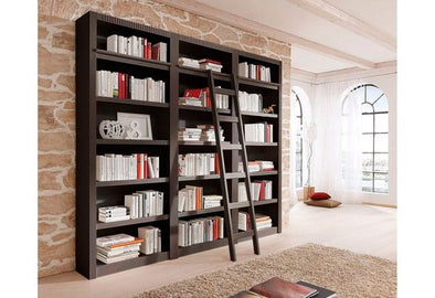 Bibliotecă »Bergen«, din lemn masiv de pin maro inchis, 3 părți - LunaHome.ro
