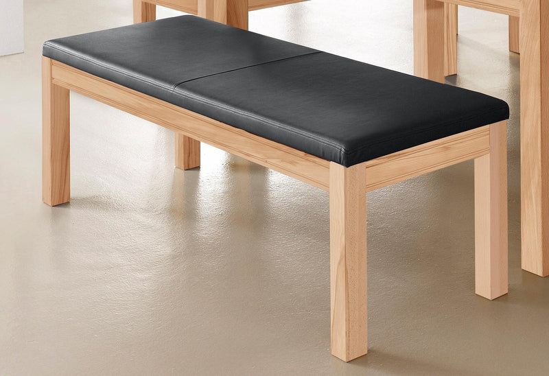 Bancheta dining Madison din lemn de fag si piele ecologica, 150 cm - LunaHome.ro