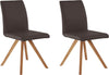 Set 2 scaune Tokyo, cu tapiterie maro, picioare din lemn masiv - LunaHome.ro