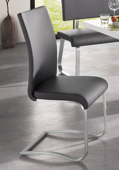 Set 2 scaune Arco II MCA, piele ecologică, gri