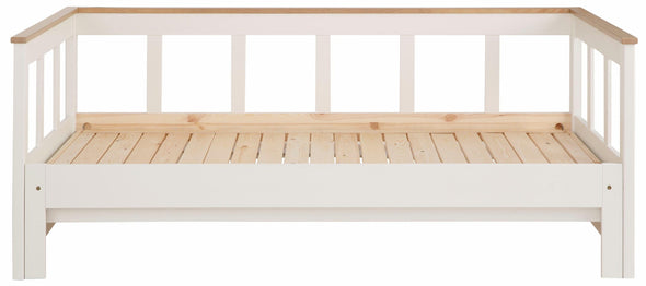 Pat extensibil alb, din lemn masiv, Aira 90-180x200 cm - LunaHome.ro