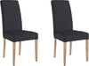 Set 2 scaune Marion din piele ecologica neagra, picioare din lemn de stejar - LunaHome.ro
