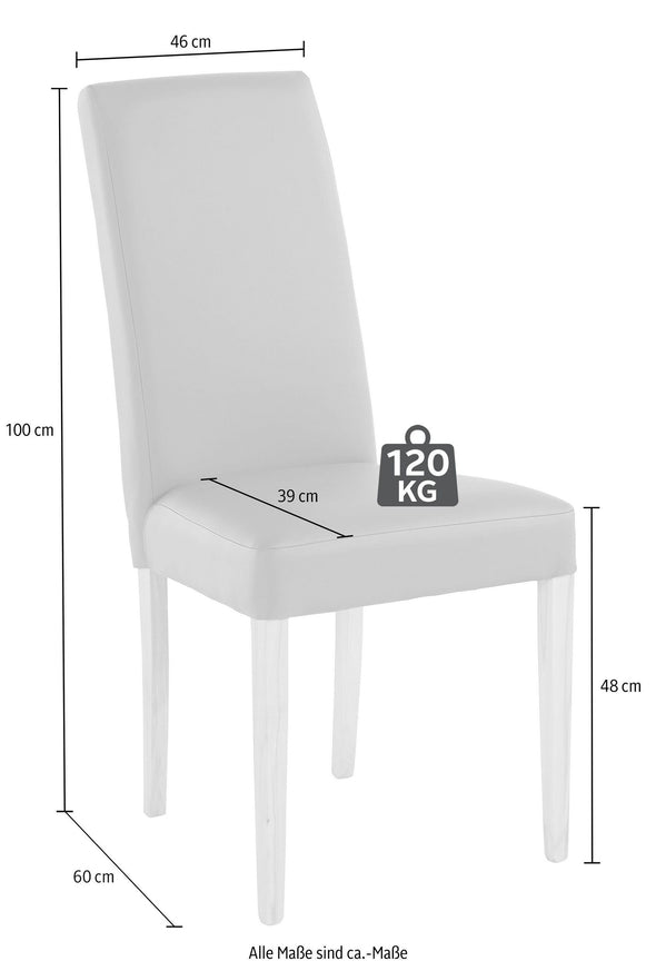 Set 2 scaune Marion din piele ecologica neagra, picioare din lemn de stejar - LunaHome.ro