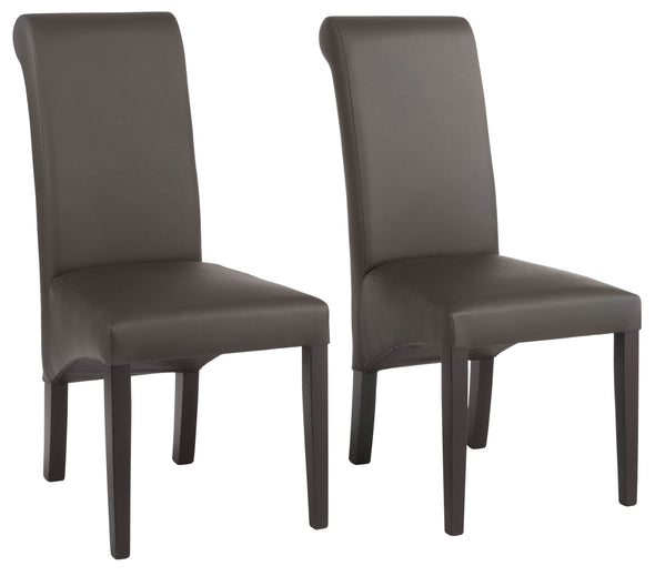 Set 2 scaune maro Rito, piele reala - LunaHome.ro