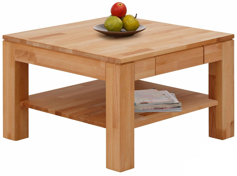 Masuta de cafea Woltra Villach din lemn de fag natur, 70x70 cm - LunaHome.ro